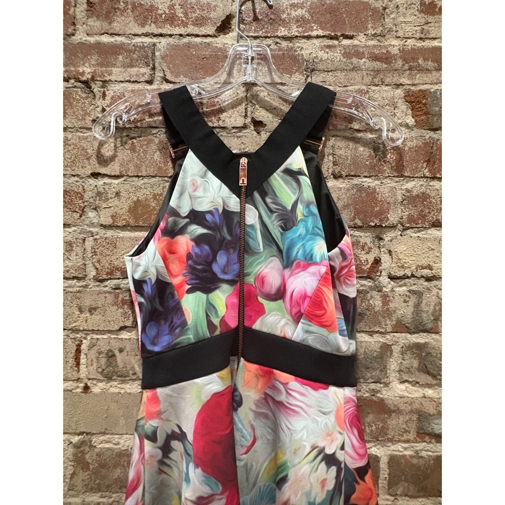 Ted Baker Samra Floral Swirl Skater Dress Fuchsia Size 2 or US Size 4-6 - Picture 9 of 12